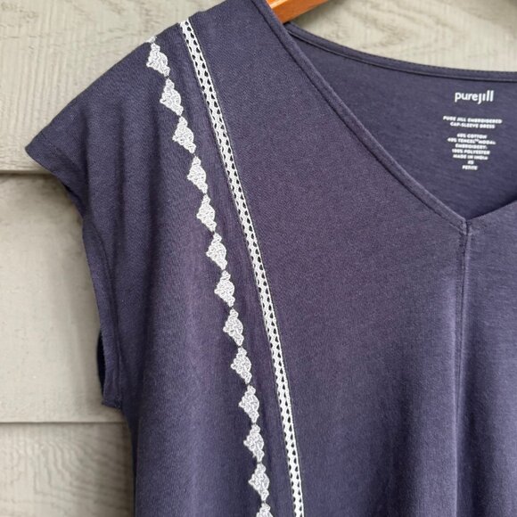 Pure Jill Embroidered Cap Sleeve Dress XS Petite - Picture 8 of 10